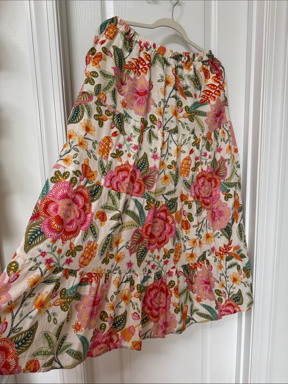 Rachel Zoe Floral Ruffled Wrap top and skit set - Pink & Green Print - Picture 12 of 12